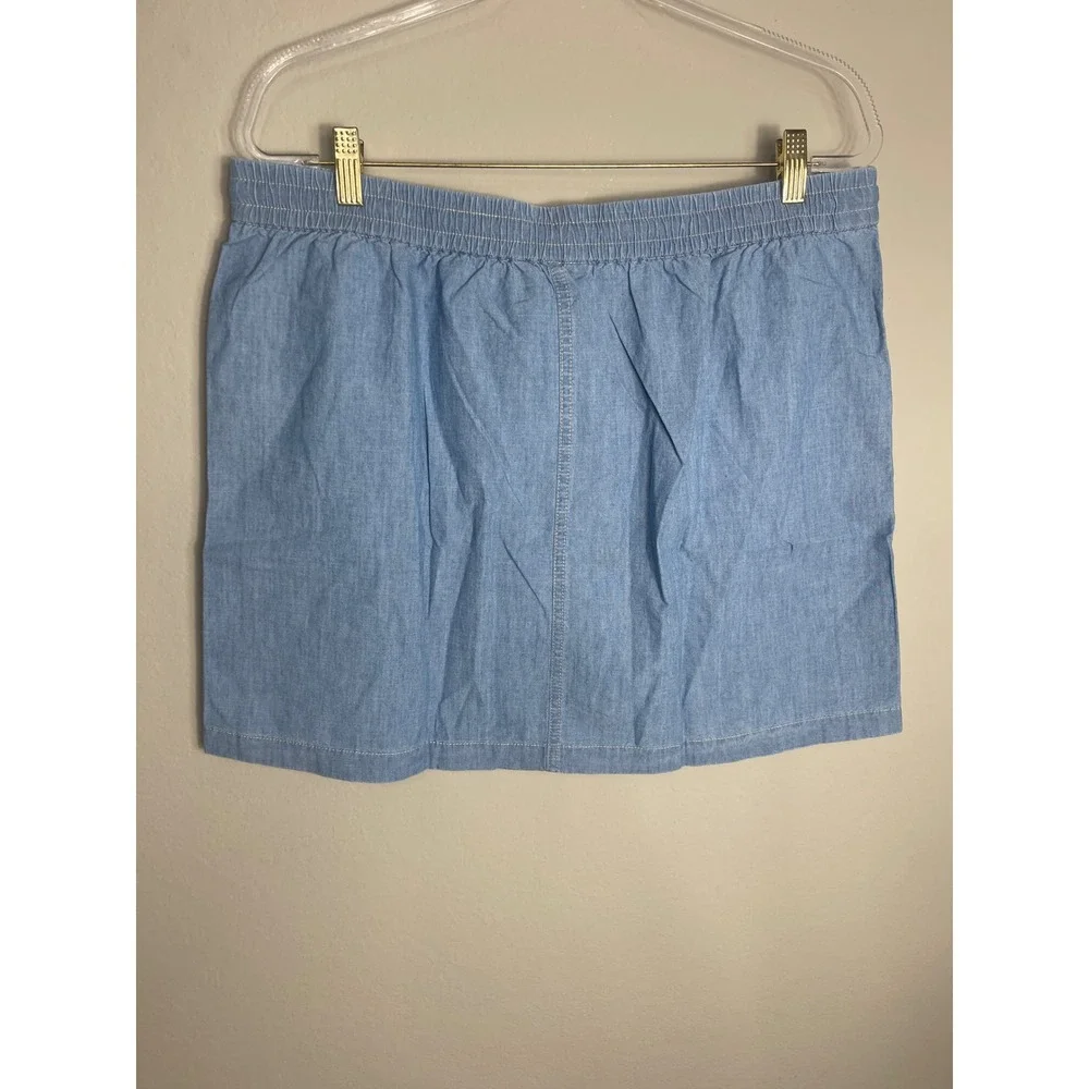 J.Crew Seaside Chambray Skirt Pull On Elastic Waist Women's Large